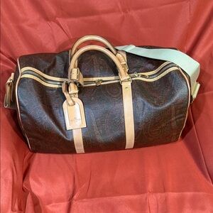 Elegant Brown Etro Paisley Duffel Bag